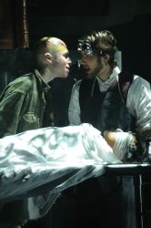 Jay Besch as Victor Frankenstein, Joe Lilek as the Creature and Lena Aragon as the Companion